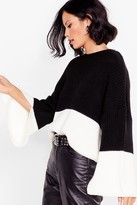 Thumbnail for your product : Nasty Gal Womens Colourblock Crop Knit Jumper - Black - S