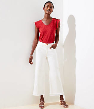 loft wide leg crop pants