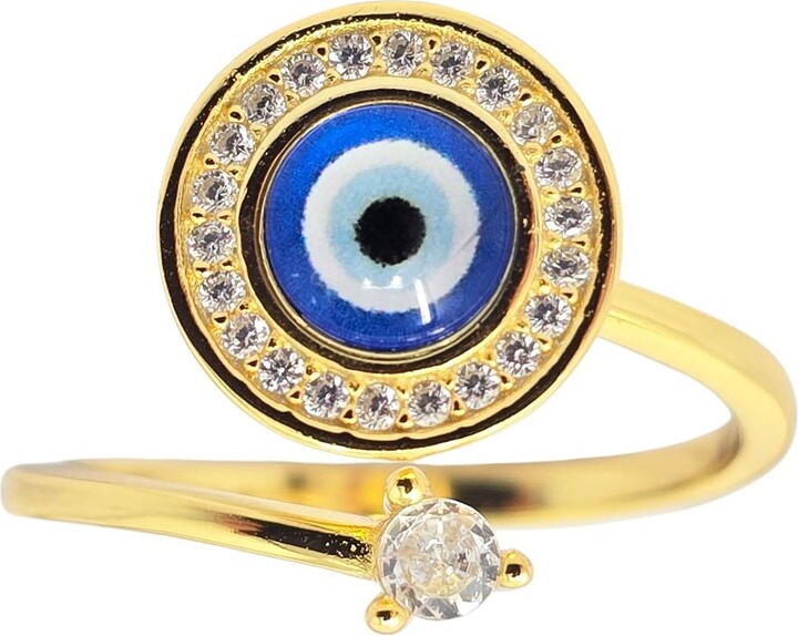 Harfi Evil Eye Fidget Spinner Friendship Gold Plated Ring
