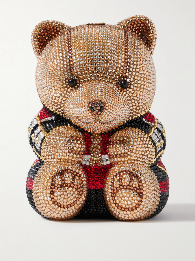 Judith Leiber Albert Crystal-embellished Gold-tone Clutch - Red