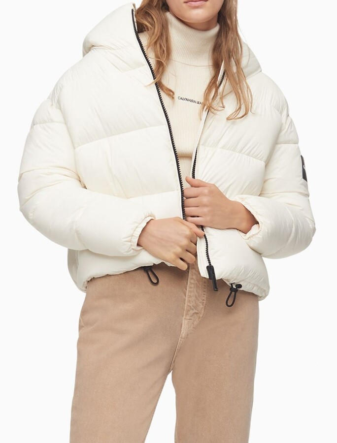 Calvin Klein Boxy Hooded Puffer Jacket - ShopStyle