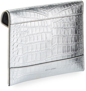 Rebecca Minkoff Leo Leather Clutch Bag - Silver Hardware