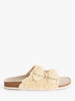 Thumbnail for your product : John Lewis ANYDAY Faux Borg Footbed Slippers, Cream