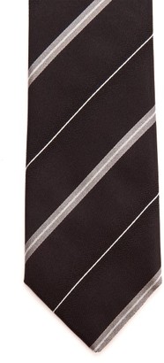 Dolce & Gabbana Shadow-striped Silk-faille Tie - Black