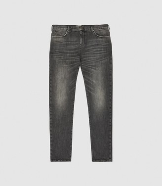 Reiss SELVEDGE TAPERED SLIM FIT JEANS Washed Black