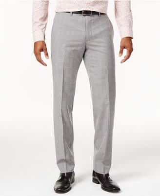 Bar III Men's Slim-Fit Light Gray Plaid Suit Pants, Created for Macy's