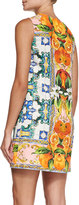 Thumbnail for your product : Dolce & Gabbana Sleeveless Printed Brocade Shift Dress