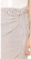 Thumbnail for your product : Band Of Outsiders Striped Silk Knot Skirt