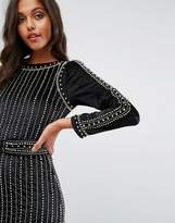 Thumbnail for your product : Starlet Embellished Mini Dress in Velvet with Corset detail