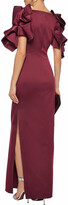 Thumbnail for your product : Badgley Mischka Ruffled Gathered Satin Gown