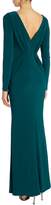 Thumbnail for your product : Eliza J Long sleeved jersey gown with gold waist detail