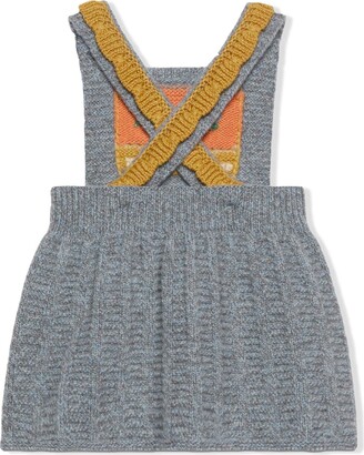 Gucci Children Embroidered Intarsia-Knit Wool Dress