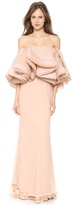 Thumbnail for your product : Zac Posen Silk Gown with Ruffle Bodice