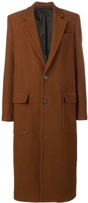 AMI Paris Patched Pockets Two Buttons Long Lined Coat