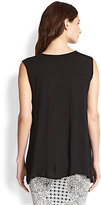 Thumbnail for your product : BCBGMAXAZRIA Embellished Mesh-Paneled Jersey Tank