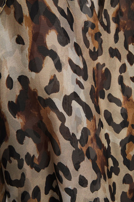 Rachel Zoe Ruffle-trimmed Leopard-print Chiffon Blouse