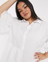 Thumbnail for your product : Neon Rose Plus oversized shirt dress with asymmetric hem in cotton
