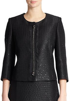 Thumbnail for your product : Marina Rinaldi Marina Rinaldi, Sizes 14-24 Jeweled Jacquard Jacket