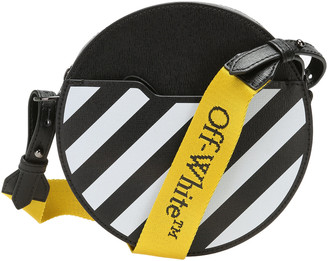 off white black bag with yellow stripe
