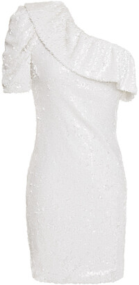 IRO One-shoulder Ruffled Sequined Tulle Mini Dress