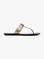 Gucci Gold Marmont leather T-bar sandals
