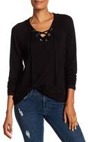 Thumbnail for your product : Bobeau Grommet Lace-Up Pullover