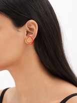 Thumbnail for your product : Charlotte Chesnais Naho Enamel & 18kt Gold-vermeil Clip Earrings - Orange Gold