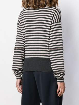 Brunello Cucinelli striped chain trim sweater