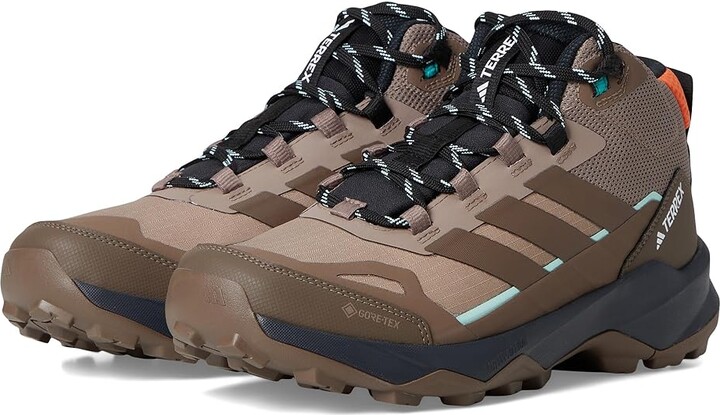 adidas Outdoor Terrex Skychaser Ax5 Mid Top GORE-TEX Hiking Shoes Women's Climbing Shoes Trace Brown/Earth Strata/Semi Impact Orange : 9 B - Medium