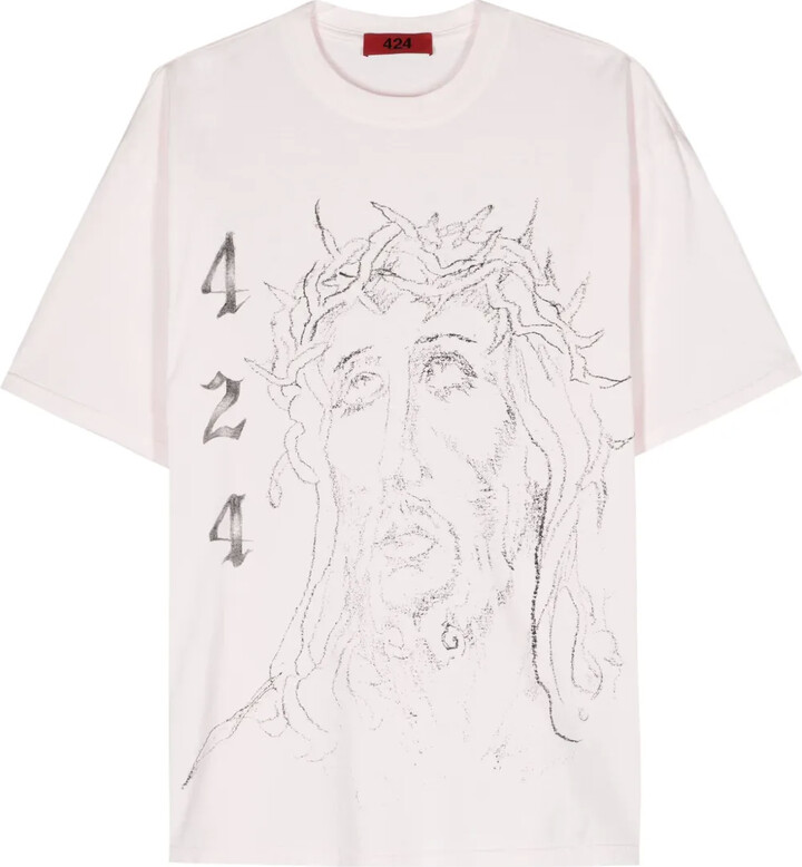 424 sketch-print cotton T-shirt