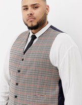 Thumbnail for your product : Gianni Feraud Plus slim fit heritage check wool blend suit vest