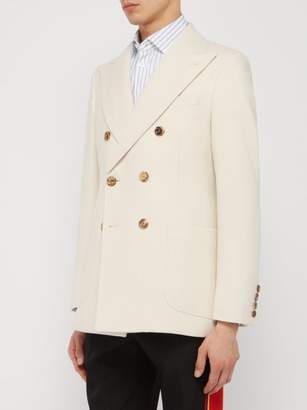 Gucci Double Breasted Wool Felt Jacket - Mens - Ivory