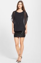 Thumbnail for your product : Betsy & Adam Women's Sequin Body-Con Dress with Chiffon Caplet, Size 14 - Black