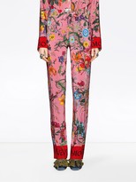 Thumbnail for your product : Gucci Silk flora snake print pants