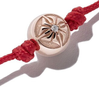 Shamballa Jewels 18kt rose gold & white diamond Orb charm bracelet
