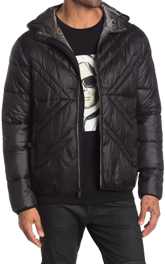 karl lagerfeld classic hooded puffa jacket