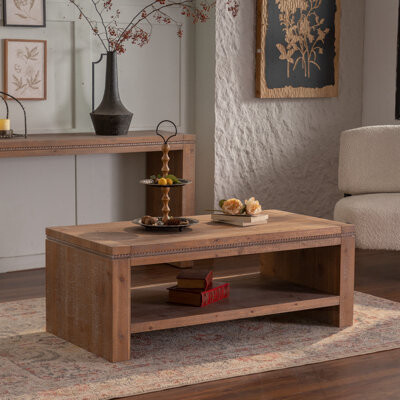 Dovecove Rectangle Coffee Table With Storage Shelf