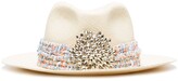 Thumbnail for your product : Maison Michel Crystal-Embellished Appliqué Fedora Hat