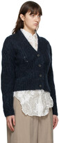Thumbnail for your product : Nina Ricci Navy Mohair Cable Knit Cardigan