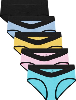 VIVISOO Maternity Panties for Women Cotton Under the Bump Bikinis Briefs  Pregnancy Postpartum Underwear All Black 2X-Large - ShopStyle