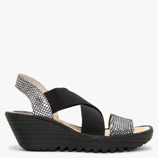 Fly London Black Leather Women's Sandals | Shop the world's 