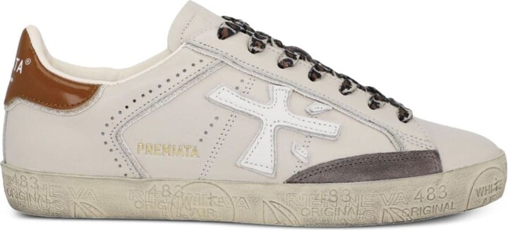スニーカー PREMIATA Women Sneakers STEVEND VAR 7272 LEOPARD Brown Premiata Steven lace-up sneakers featuring leopard print