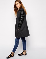 Thumbnail for your product : MBYM Longline Jacket With PU Sleeves & Asymmetric Zip
