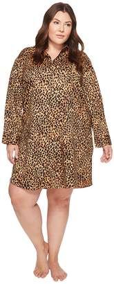 Lauren Ralph Lauren Plus Size Sateen Leopard Sleepshirt Women's Pajama