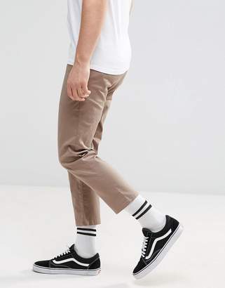 ASOS Skinny Super Cropped Chinos In Light Brown