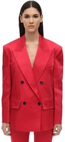 Thumbnail for your product : we11done Back Zipped Thick Satin Blazer