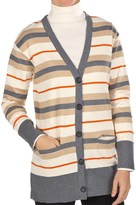 Thumbnail for your product : Joan Vass Striped Cardigan Sweater - Cotton (For Women)