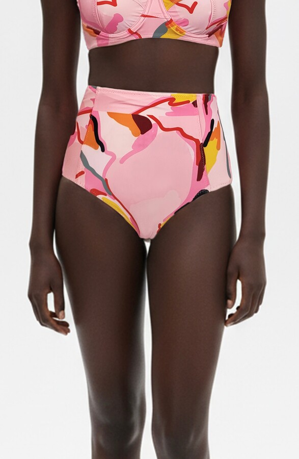 Jessie Zhao New York Aurora Bloom High Waisted Bikini Bottom