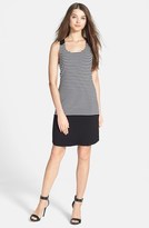 Thumbnail for your product : Caslon Stripe & Solid Stretch Knit Racerback Dress (Regular & Petite)