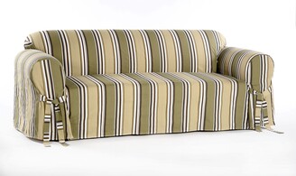 Classic Slipcovers Printed Classic Stripe Canvas Loveseat Slipcover